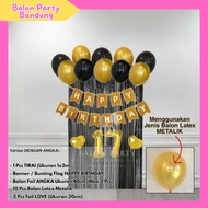 FUNTASTIC PARTY Birthday Decoration Set Package (Simple 9) Birthday Decoration/s Happy Birthday Bann