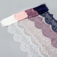 3 Meters 9.5cm Wide French chantilly lace trim with scallop eyelash edge on both sides Dress Edge Se