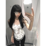 y2k y2k y2k Women's Clothing y2k Top y2k Wear y2k Hot Girl Pure Desire Style Full Print Butterfly yk