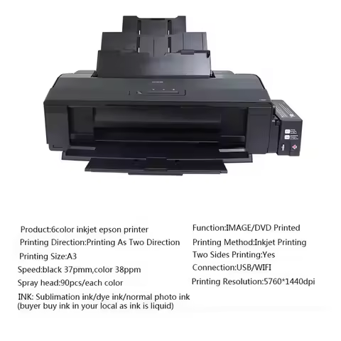 A3 Model Photo Printer Sublimation Printer A3+ Inkjet Printer New 6 Color For EPSON L1800 Provided S