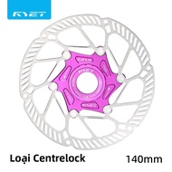 RYET Siêu Nhẹ Xe Đạp Nổi Đĩa Cánh Quạt 140mm/160mm 6 Bu Lông & Khóa Trung Tâm Thép Không Gỉ Dành Cho