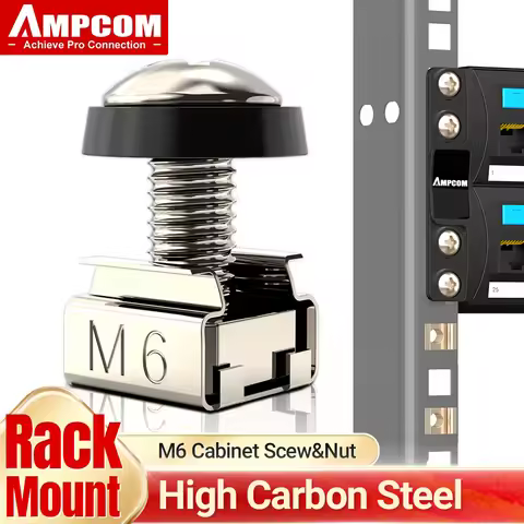 AMPCOM M6 x 16mm Rack Mount Cage Nuts, Screws and Washers for Rack Mount Server Cabinet, Rack Mount 