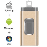 [HOT ULKLIXLKSOGW 592] Pendrive 128GB 3 in 1 iPhone USB Flash Drive OTG 32GB Pendrive 3.0 Cle Usb Fl