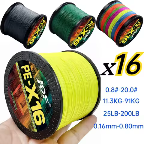 JOF 16-Strands 1000M Multifilament PE Fishing Line Extreme Strong ​16X Braided Wire Wear-Resistant 2