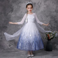 MQATZ Anna Elsa Girl S Dress Snowflake Print Kids Clothes Princess Christmas Performance Costume BX1