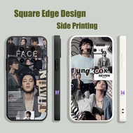 Casing For Samsung A52 A51 A21S A71 M10 M12 A52S A30S A50S bts JungKook Seven bts Jimin Min  face UHW07 Phone Case Square Edge