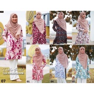 Blouse printed dahlia ironless