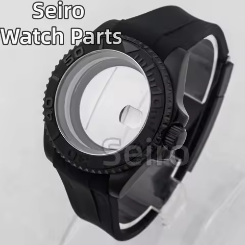 SUB GMT Yacht Master 40mm NH35 Watch Case Rubber Watch Band Sapphire Crystal Waterproof Fit Seiko NH