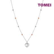 TOMEI Tri-Tone Beads Necklace, White+Rose+Yellow Gold 585