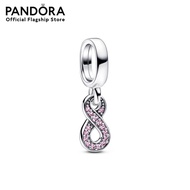 Pandora Infinity sterling silver dangle with cerise and phlox pink crystal