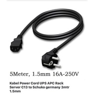Power Cord Ups Cable Apc Rack server C13 to Schuko Germany 5 Mtr 1.5mm