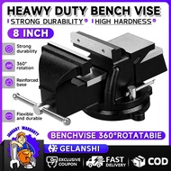 【Ready Stock】 3/4/5/6/8 Inch Swivel Base Bench Vice Heavy Duty Clamp Width Bench Vise With Anvil Des