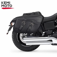New Motorcycle Saddlebag Retro Waterproof Leather Side Saddle Bags Travel Luggage Bag For Sportster 