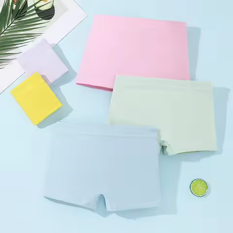 1pcs Girls Pure Cotton Panties Child Student Mid Waist Underwears Children Candy Solid Color Pantys 
