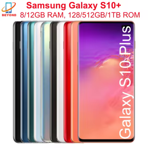 Samsung Galaxy S10 Plus S10+ G975F G975FD G975U1 G9750 6.4" AMOLED RAM 8/12GB ROM 128/512GB/1TB NFC 
