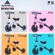 AVIATOR AT 7906 3-Wheeled Children's Tricycle Balence Bike Push 3IN1 MusicADA Lights Study Cycling A