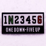 1n23456 One Down Five Up Brooch Bikes Motorcycles Racing Badge Biker Racer Enamel Pin Jewelry Backpa