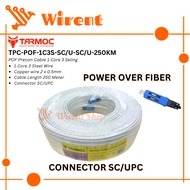 Tarmoc TPC-POF-1C3S-SC/U-SC/U-250 White | Preconnectorized Drop Cable with POF 250 Meters