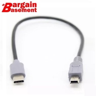 USB C to Mini USB Short Cable 25cm for Laptop to Camera Hard Disk Data Cable