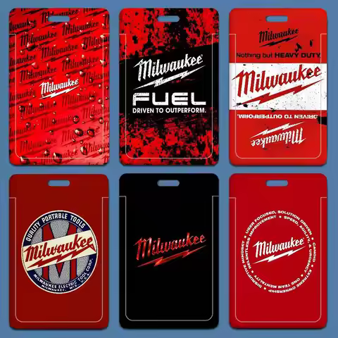 M-Milwaukees Logo Work Card Case For Exhibition ID Card Lanyard Badge Card Holder Pass Card Set For 