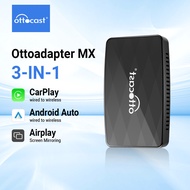 Ottoadapter MX Wireless CarPlay Android Auto 3 in1 Adapter for Apple AirPlay Car Accessories for Toyota VW Hyundai Kia Nissan MG