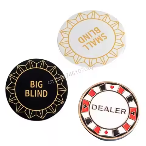 Professional Metal Game Dealer Button Set for Gambling Cards Game M68D