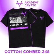 ACADEMI CRYPTO MONEY EYES T-SHIRT COMBED COTTON/ BLACK/ UNISEX/ FOR MEN ANDWanita