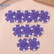 Kudosation 10 Pcs ABS Plastic   Casino Texas Hold'em  Metal Coins 11.5g   Game Chip Set Accessories 