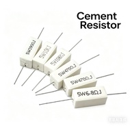 10pcs 5W 5% Horizontal SQP Cement Resistor Ceramic Resistor 5Watt 4KJ 4.7KΩ 5.1K Ohm