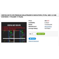 Veritas BOT2 NT8 Premium NinjaTrader 8 indicators (Total size: 2.0 MB Contains: 1 folder 11 files)  