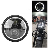 Motorcycle Accessories Modified LED Retro Headlight CG125 GN125 Headlight Harley Angel Eye LED Headl