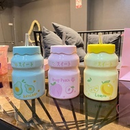 Water Cup Yakult Mug with Straw Korean Version Ceramic Cup Male Female Student Milk Coffee Cup 5.7