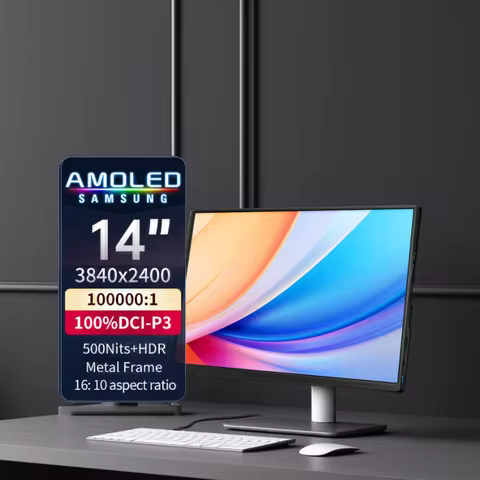 VCHANCE 14'' Portable Oled Monitor 3840x2400 16:10 500Nits HDR Metal Frame Travelling Display for PC