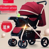 【CiKK】Baby Stroller Sitting Lying Two-Way Ultralight Portable Folding Shock Absorber Bb Baby Car Four-Wheel Trolley Walk the Children Fantstic Product/baby stroller / stroller /seebaby stroller