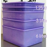 Set level purple square tupperware