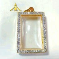 Italian Gold Frame Phra Somdej Amulet Large Print Smooth And Polished Back Amulet Frame