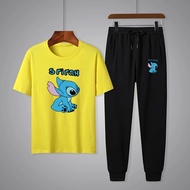 (Set) BK191+KU333 Short-Sleeved T-Shirt + Long Pants. It Is A 2-Piece Set For Adults And Older Child