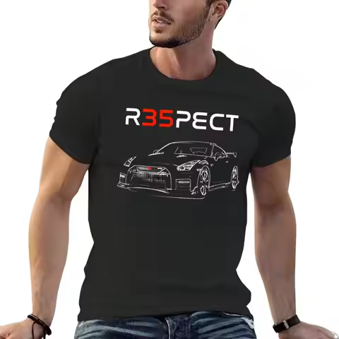 R35 GTR GT-R Skyline Respect JDM Tuner Drift Racing T-shirt tops quick drying oversized mens graphic
