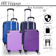 【New stock】❇✉๑cabin size new design 20inch abs travel luggage bag plain Beg Bagasi