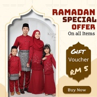 Baju Raya Set Family/Kyrana Maroon/Family Sets/Raya Sedondon/Baju Kurung/ Baju Melayu/Kurung Moden/ 