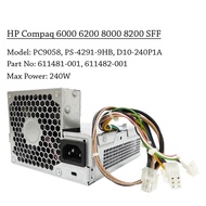 HP Compaq 6000 6005 6200 6300 8000 8100 8200 8300 SFF PSU 240W 611481-001 613762-001 611482-001 DPS-