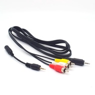 2.5 mm to RCA AV Camcorder Video Cable with RCA Straight Conversion Head,1.5M/5Feet 3RCA Male to 2.5