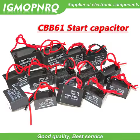 20pcs CBB61 starting capacitance AC Fan Capacitor 450V CBB Motor hjxrhgal Run Capacitor 1UF 1.2UF 1.