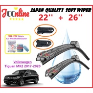 VOLKSWAGEN Tiguan MK2 2017- Premium Quality Soft Wiper Blade Set (Front) (22''+26'') (Free Car Winds
