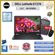 DELL E7270 CORE i7 (6TH GEN) 12.5" HD / Upto 32GB RAM / 1TB M.2 SSD / 12.5" HD SCREEN/ REFURBISHED N