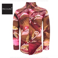 Pacolino Long Sleeve Printed Batik Shirt - Red Colour BK7784