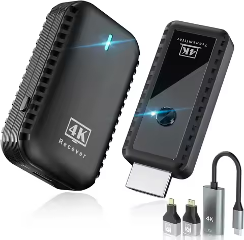 30m Wireless HDMI Transmitter and Receiver with Type-C Extender, Suitable for Connecting 5G Laptops