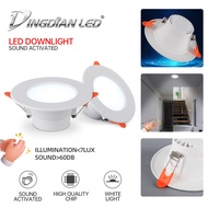 DingDian LED Sound Sensor Downlight AC220V 7W Recessed Panel Ceiling light Pinlights for Stair light indoor hall way light