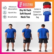 Destro Unisex T-Shirt Quick Dry Hi-Tech Dry Fit Soft Round Neck Sport Tshirt Unisex Men Women Baju S