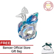 BAMOER 925เงินสเตอร์ลิงนกยูงเสน่ห์สำหรับผู้หญิงสร้อยข้อมือสร้อยคอเครื่องประดับแฟชั่น DIY BSC979